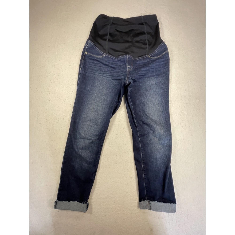 Isabel Maternity Entubado Skinny Jeans Womens 4/27R Blue Crossover Panel Pants